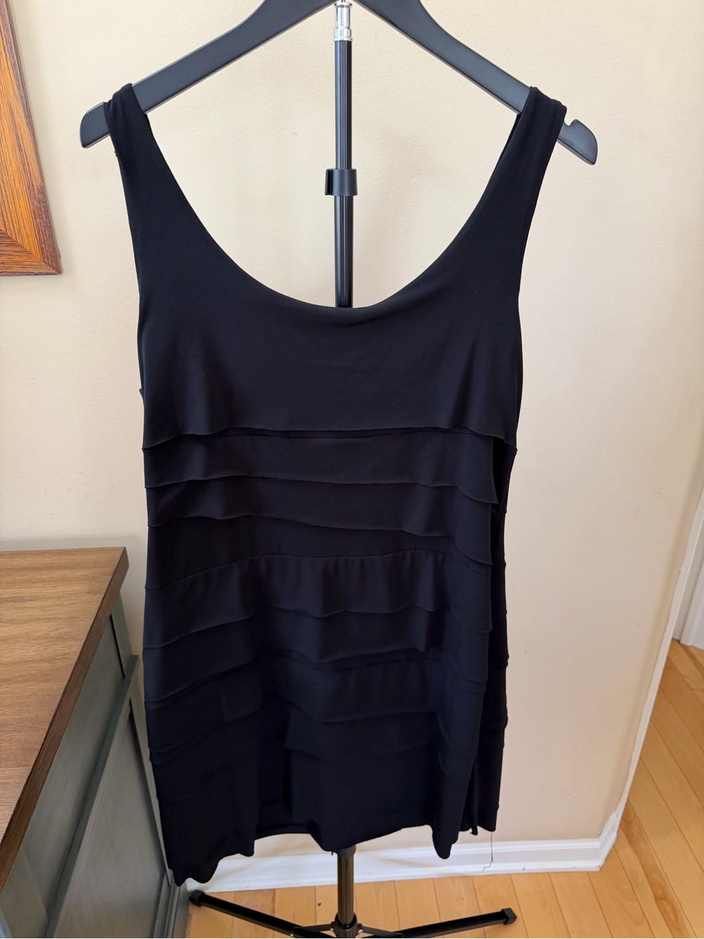 ECI New York Black Embellished Tiered Cocktail Dress Womens 12 Sleeveless - Picture 6 of 7